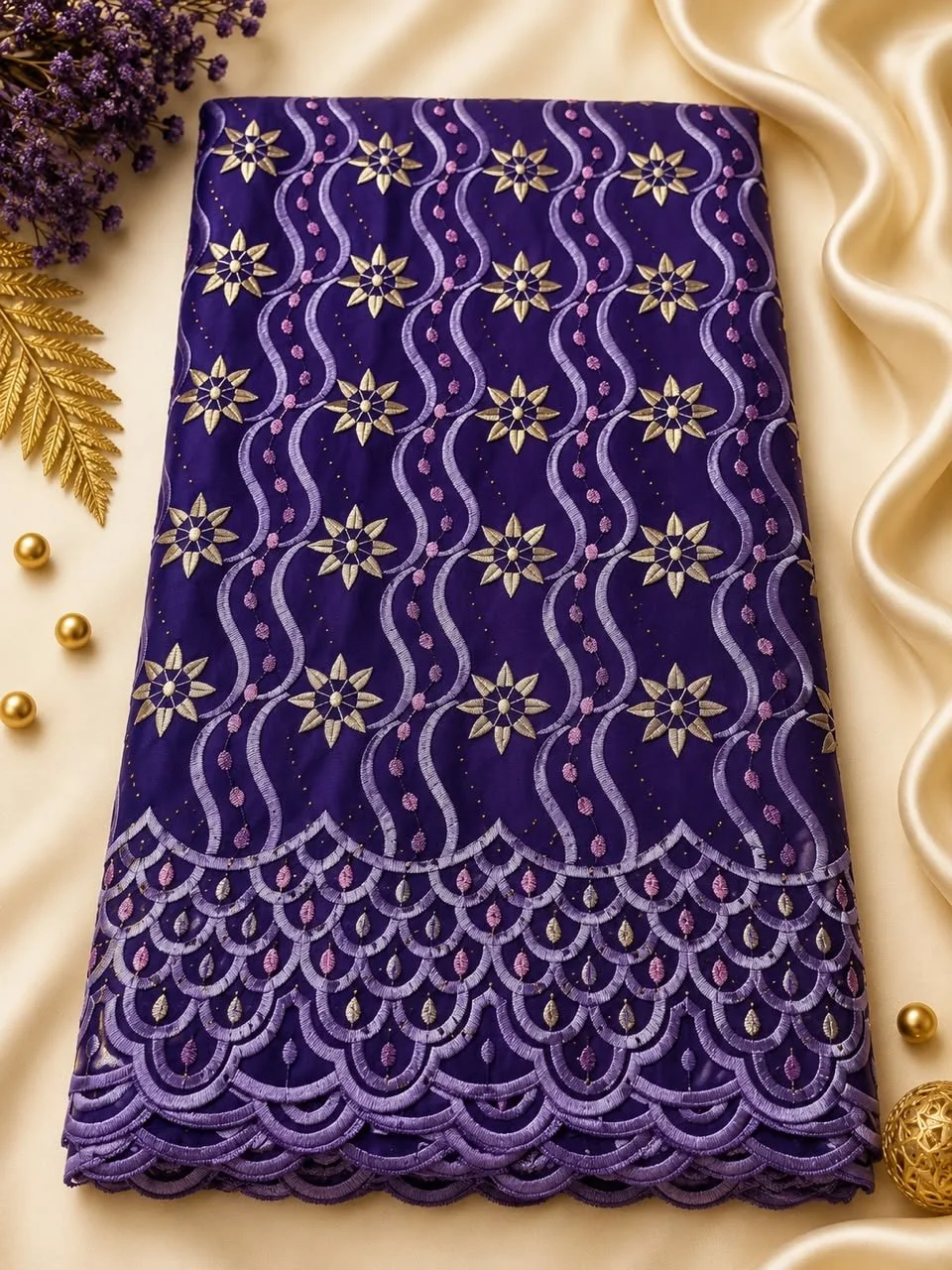 Brodé floral – Violet royal